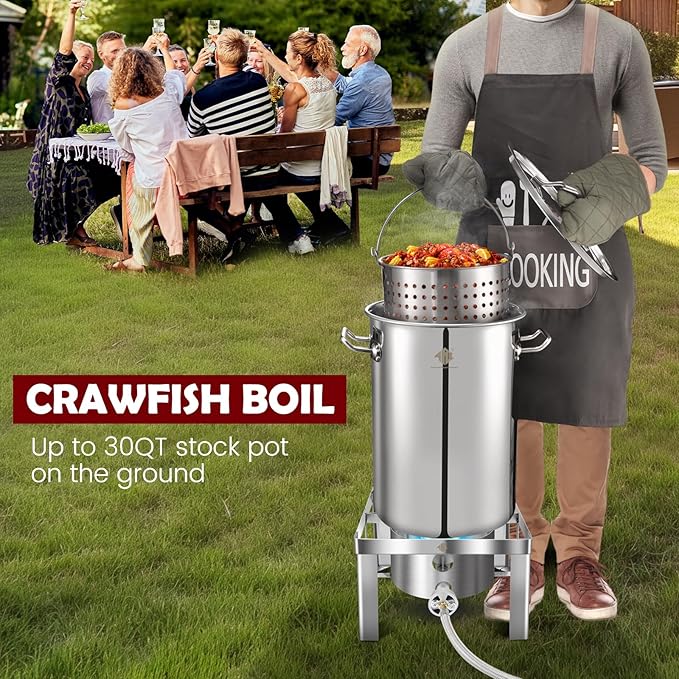 ARC 55,000BTU Propane Burner Camping Stove,Outdoor Gas Stove Burner Cooker for Cooking for Turkey Fry,Homebrewing,Crawfish Boil,and More!