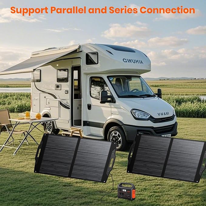 [Upgraded] FlexSolar 100W Portable Solar Panel for Power Station,Foldable Solar Charger with Adjustable Kickstand,QC3.0 USB-A/USB-C/M-C-4 Output IP67 Waterproof Solar Panels for Camping RV Emergency