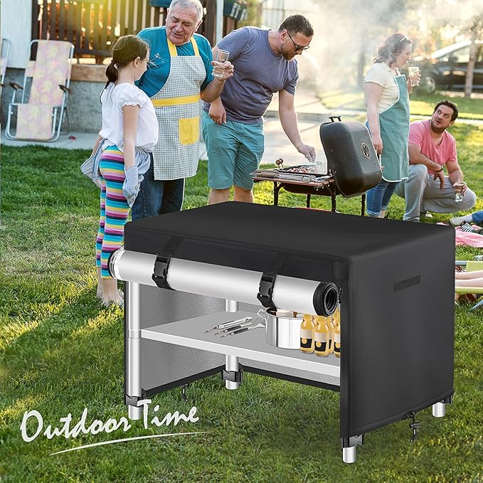 Outdoor Prep Table Cover - Waterproof Stainless Steel Metal Table Cover - 60" L x 30" W x 34" H