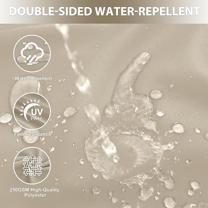 19"x19" Outdoor Cushion for Patio Furniture – Water-Repellent & Fade-Resistant Patio Chair Cushion for Garden, Deck, or Porch – Cream