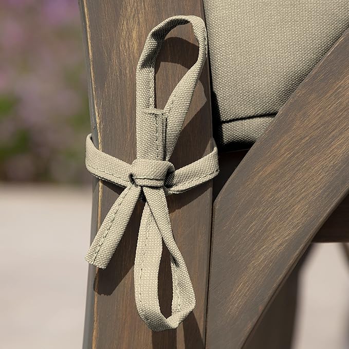 Arden Seat Cushion, 21 x 21, Rain-Proof, Fade Resistant, Cushion for Patio Dining, Adirondack, and Outdoor Chairs Tan Leala