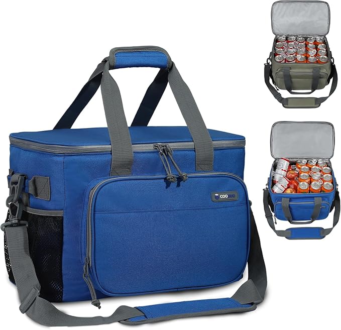 Large Cooler Bag 40-Can Capacity - Portable Soft Cooler Bags Insulated for Travel, Leakproof Collapsible Coolers for Picnic, Beach, Camping & Road Trips, Food & Drinks Travel Cooler Bag