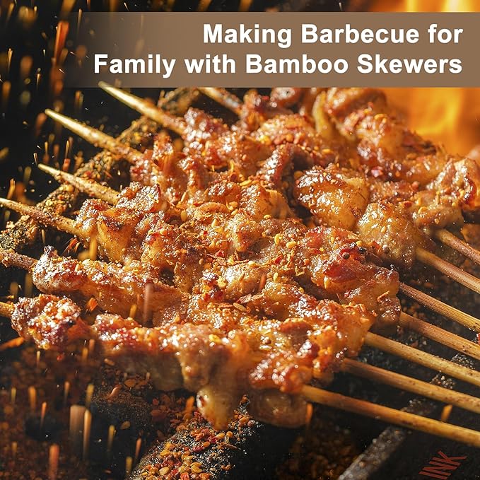 300 Pack Marshmallow Roasting Sticks, 30 Inch Smores Stick Extra Long for Fire Pit, 5mm Thick Bamboo Barbecue Skewers Outdoor for BBQ Kabob Grilling, Campfire, Hotdog, Plant Support