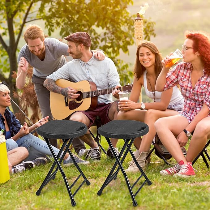 Folding Stool with Handle, Folding Chair,Folding Bar Stool with Non-Slip Feet,600 lbs Capacity,Indoor and Outdoor Foldable Stool for Adults(13"×11.5"×18")