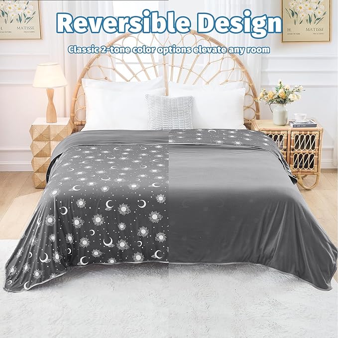 inhand Cooling Blanket Queen Size (90"x90") - Cooled Blankets for Hot Sleepers Lightweight Breathable Summer Blanket for Sleeping Night Sweats to Keep Cool in The Heat -Dark Grey-Sky