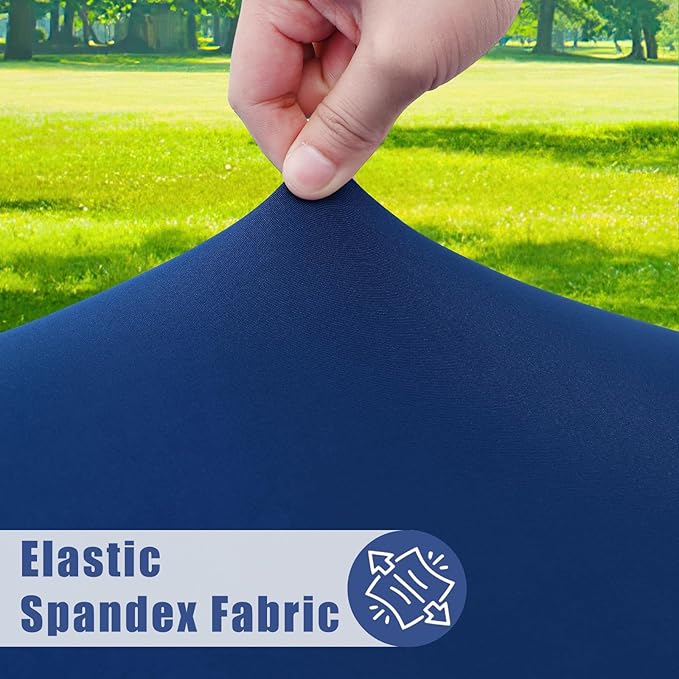 Spandex 6 Foot Rectangle Table Cloth 2 Pack, Elastic Fitted Tablecloths for Picnic, Stretch Washable Patio Table Cover for Outdoor, Camping, Banquet and Parties (Navy, 36"x72")