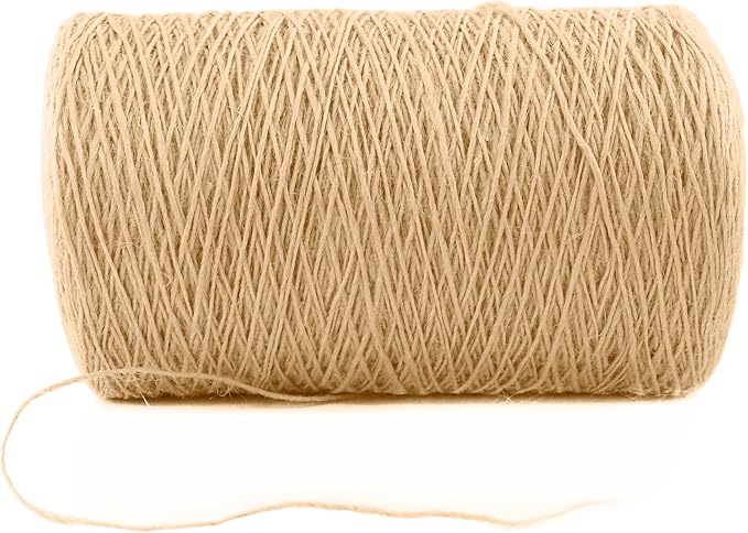1.5mm x 3000 Feet Natural Jute Rope, Twine for Gardening Tomato Climbing Plant Tie Floristry Crafts Gift Wrapping Packing Decor