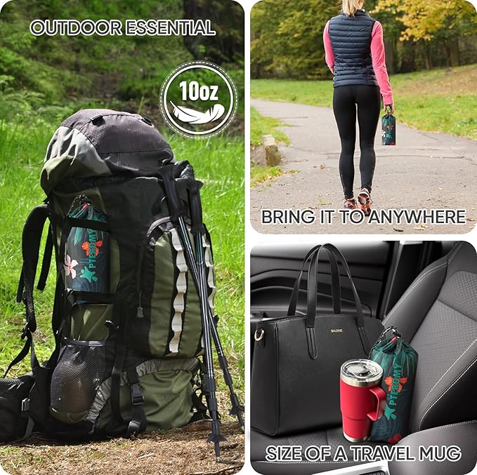 PTEROMY Hooded Rain Poncho for Adult with Pocket, Waterproof Lightweight Unisex Raincoat for Hiking Camping Emergency