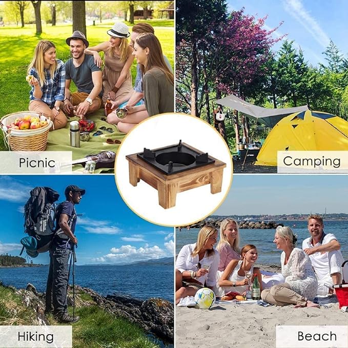 Jerliflyer Alcohol Wood Stove,Japanese Portable Stove Belly Stove for Outdoor Picnic for Soup Pot Roasting Pan Kettle