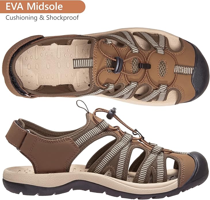 CAMELSPORTS Men's Hiking Sandals Closed Toe Outdoor Beach Sandal Waterproof Sport Fisherman Sandals Water Shoes