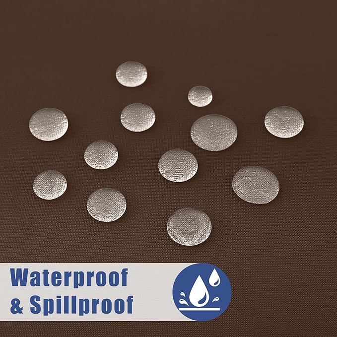 Spandex 6 Foot Rectangle Table Cloth 2 Pack, Elastic Fitted Tablecloths for Picnic, Stretch Washable Patio Table Cover for Outdoor, Camping, Banquet and Parties (Coffee, 30"x72")