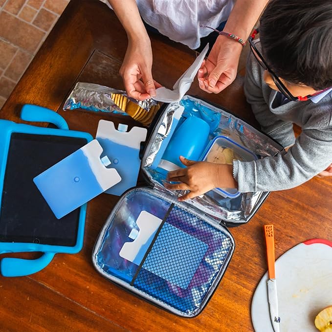 TOPOKO Ice Packs for Lunch Bags, Cooler. Freezer Packs for Lunch Box, Cooler Bag. Slim Reusable & Long-Lasting, BPA-Free, Quick Freeze, Perfect for Picnic, Camping, Beach, Outdoor Sports.