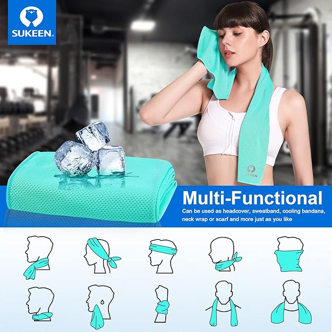 Sukeen Cooling Towel for Neck and Face (40"x12"), Microfiber Bulk Cooling Towels for Athletes Cooling Neck Wraps Instant Cooling Towels for Yoga,Gym,Golf,Running,Fitness and Workout