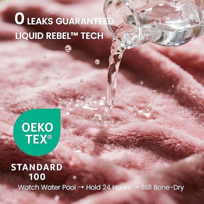 gogobunny Waterproof Bed Blanket, Reversible Sherpa Fleece Throw Blanket for Dog Puppy Cat, Furniture Cover Protects Bed Couch Sofa from Liquid Pee and Pet Fur (Pink, 90x90 inches)