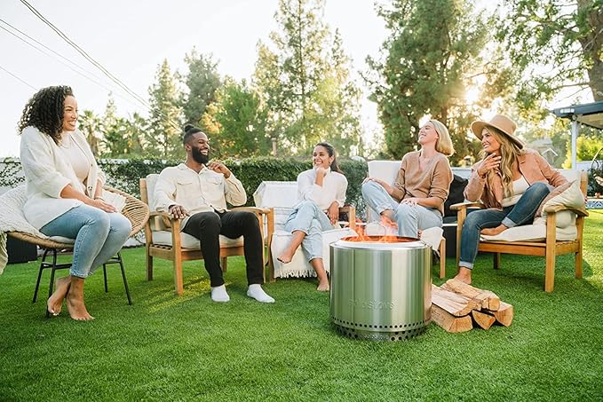 Solo Stove Bonfire with Stand | 19.5" Smokeless Fire Pit, Removable Ash Pan | Portable Stainless Steel Wood Burning Outdoor Fireplace, Ideal for 4–6 People, 21.75 lbs