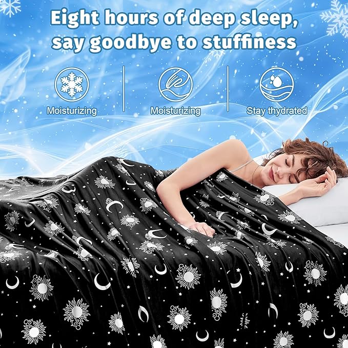 inhand Cooling Blanket King Size (90"x108") - Cooled Blankets for Hot Sleepers Lightweight Breathable Summer Blanket for Sleeping Night Sweats to Keep Cool in The Heat -Midnight Black
