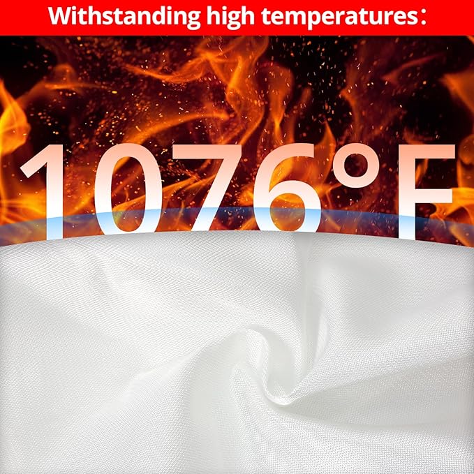 SecuCaptain Emergency Fire Blanket for Home - 2 Pack 60"x60" X-Large Flame Retardant Blankets with Fireproof Tabs for House Camping Kitchen Fire Protection Survival Safety