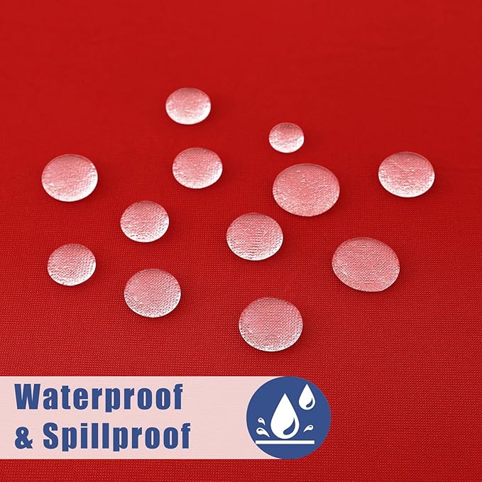 Spandex Picnic Table Cloth 2 Pack, Elastic Fitted Tablecloths for 4 Foot Rectangle Tables, Stretch Washable Patio Table Cover for Camping, Christmas & New Year Parties (Red, 30"x48")