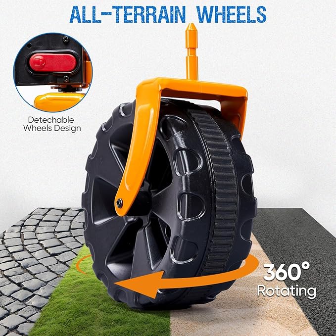 400L Collapsible Double Decker Wagon,Folding Cart with 54" Lower Decker,Heavy Duty Utility Wagon Cart with All-Terrain Big Wheels for Outdoor,Camping,Shopping,Garden