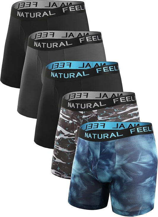 Natural Feelings Mens Underwear Coolzone Boxer Briefs for Men Pack Stretch Performance Quick Dry Sports Underwear