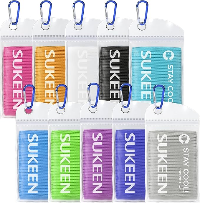 Sukeen Chilly Towel (40"x12"), Breathable Microfiber Sports Towel for Yoga, Running, Camping & More Activities