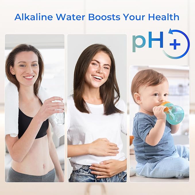 [Alkaline] Waterdrop Gravity-fed Water Filter System, Increase PH, Reduces Lead and up to 99% of Chlorine, with 2 Black Carbon Filters and Metal Spigot, King Tank Series, 2.25G