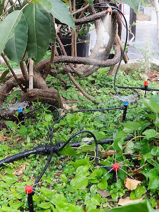 207FT Automatic Drip Irrigation Kit with Water Timer, Kalolary 1/4" 1/2" Adjustable Garden Watering System with 4/7mm 16mm Tubing Micro Drip Automatic Irrigation System for Greenhouse Raised Beds Lawn