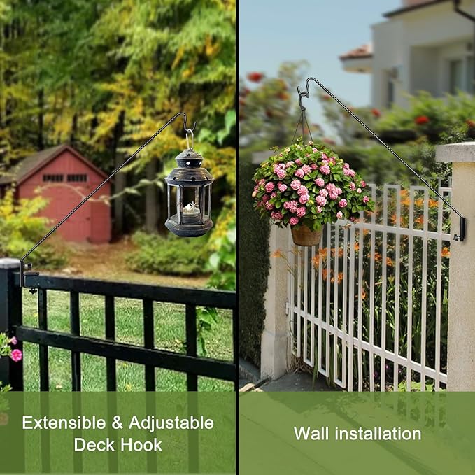 MIXXIDEA Deck Hook Outdoor Hanging Bracketsï¼?3 Inches Wall Mounted Hook Plants & Wind Chimes Risk-Free Lanterns Large Wind Chimes Lanterns
