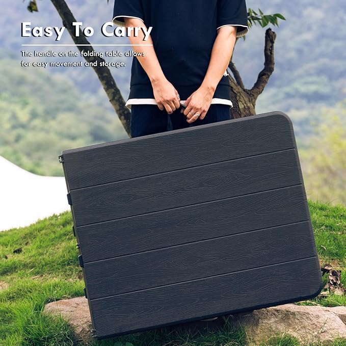 6Ft Folding Table,Lightweight Outdoor Folding Table,Perfect for Camping Picnics Durable Foldable Table with Easy Setup Ideal Portable Table for Indoor & Outdoor Use