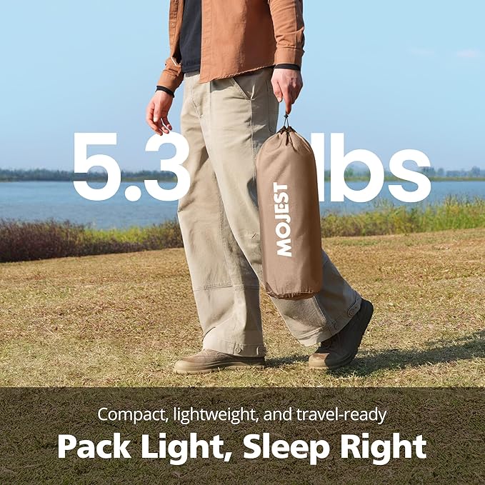 Ultralight Camping Cot for Adults, Portable Folding Camping Bed, Supports 350 lbs - Lightweight for Travel, Camping, Hiking, Backpacking, Mountaineering (Khaki)