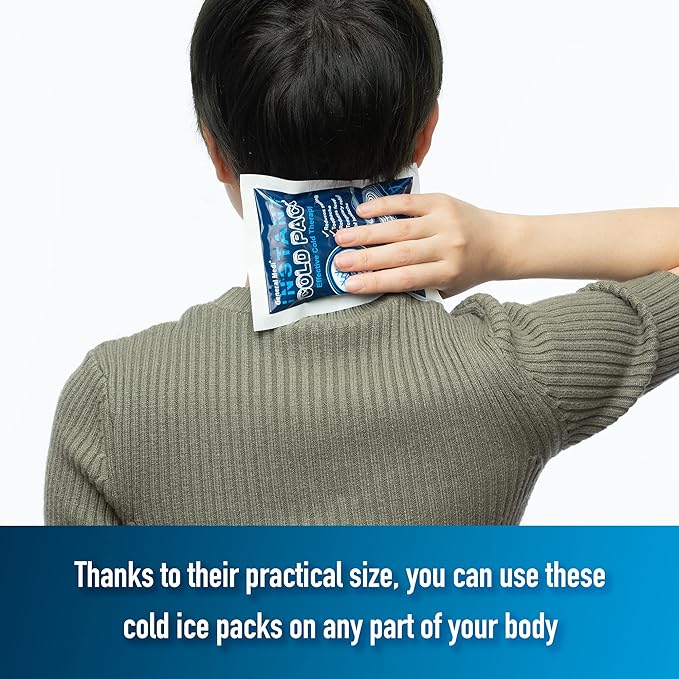 General Medi Instant Ice Cold Pack (4”x 5.5”) – 8 Packs Disposable Cold Therapy Ice Packs for Pain Relief, Swelling, Inflammation, Sprains, Toothache – for Athletes & Outdoor Activities