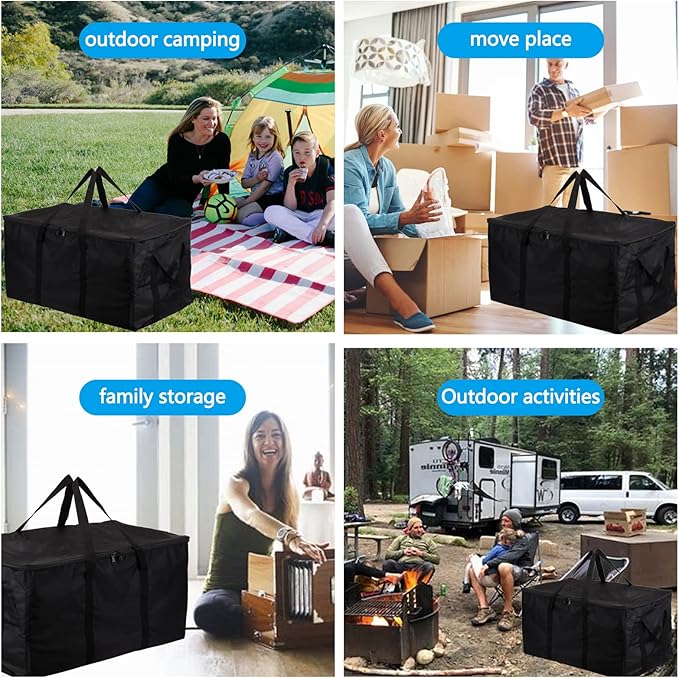 Travel Duffle Bag,140L Foldable Heavy Duty Overnight Bag, For Spirit Airlines, RicoRich Larger Size Carry on Luggage Sport Duffle for Weekender/Vacation/Camping/Beach/Tent(Black)