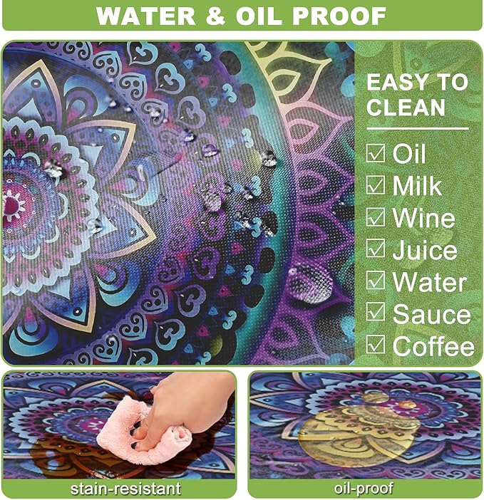 Picnic Table Cover with Bench Covers Vinyl Elastic Edges Fitted Rectangle Seat Tables Waterproof 3-Piece72X30in Set Outdoor Rectangular Folding Backing Tablecloth for Camping Over SizeTie-Dye 101