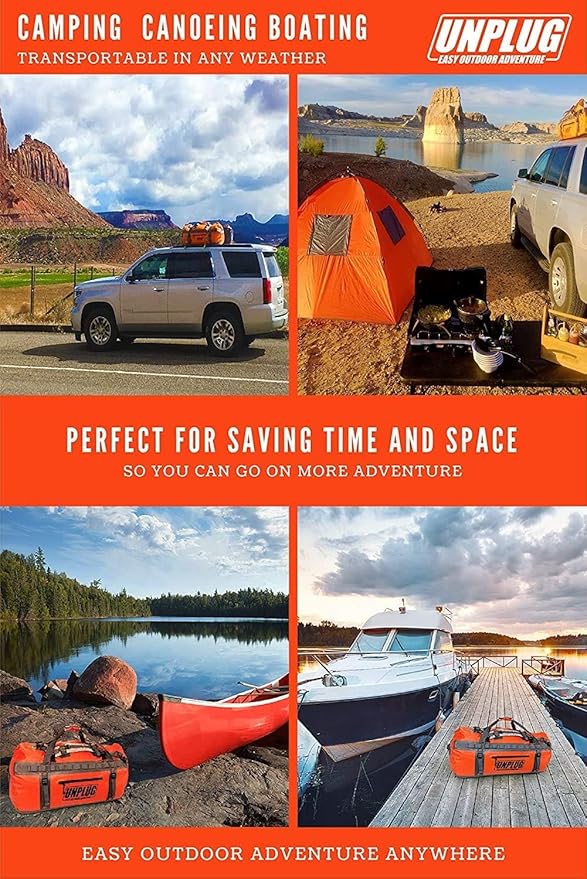 UNPLUG Ultimate Adventure Bag | 1680D Heavy Duty Waterproof Bag | Large Travel Duffle Bag which can be Used for Camping, Motorcycling, Boating, or Hunting