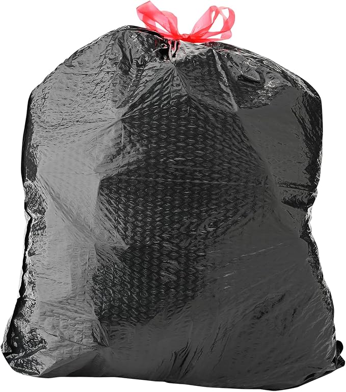 Amazon Basics 30 Gallon Flextra Strength Multipurpose Drawstring Trash Bags, 20% Post Consumer Recycled, 50 count