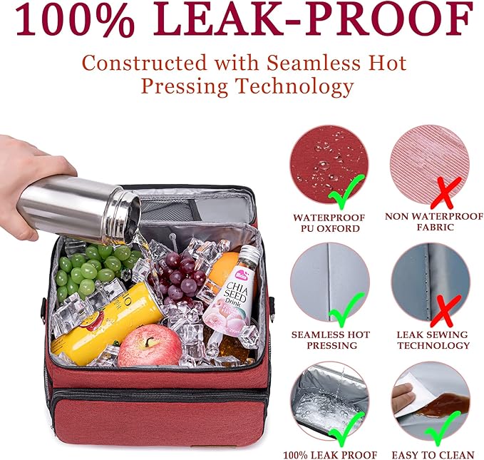 TuErcao Insulated Cooler Bag 6/24 Can Collapsible Leakproof Soft Sided Cooler for Car, Portable Foldable Small Ice Chest for Beach Camping Picnic Travel, 5/15qt Lunch Box for Men Work