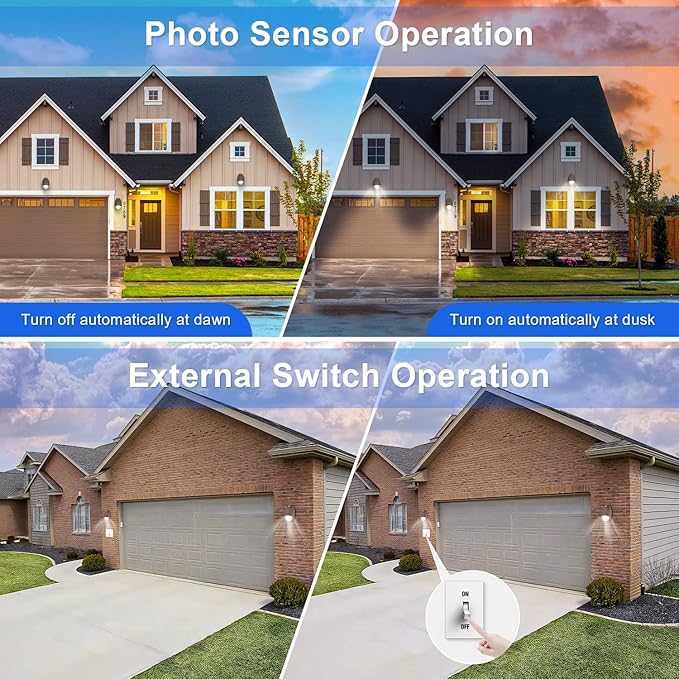 LED Emergency Light with Battery Backup Photocell Sensor, Self Test Diagnostics, Aluminum Exterior Waterproof Commercial Wall Pack Emergency Lighting Fixtures, 12W 120-277VAC, UL Certified (6-Pack)