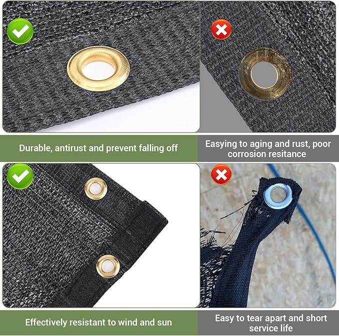 70% Garden Shade Cloth, 10x12FT HDPE Mesh Tarp with Upgraded Grommets, UV-Resistant Outdoor Sun Shades for Greenhouse, Garden, Patio Plants, Pergola