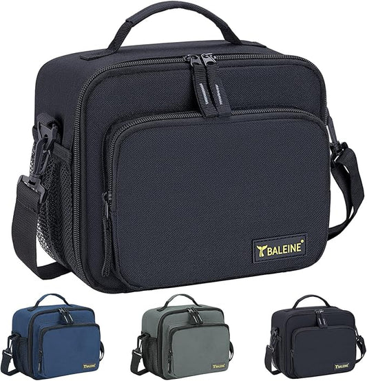 BALEINE Insulated Lunch Bag for Men Women, Leakproof Cooler Bag with Adjustable Shoulder Strap for Work Picnic, Lunch Box for Women Men (Small, Black)