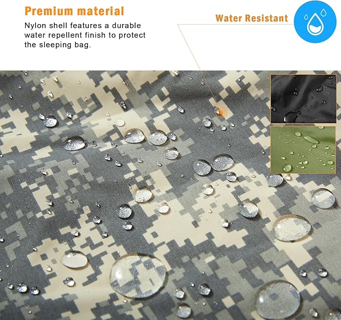 MT Army Military Modular Sleeping Bags System, Multi Layered with Bivy Cover for All Season, Woodland/Multicam