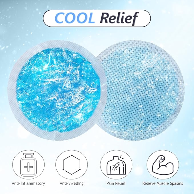 Hot & Cold Gel Packs for Pain Relief 8PCS Reusable Blue Cold Pack Ice Packs with Cloth Backing for Swelling, Bruises, Injuries, Surgery, Toothache (8 Pack)