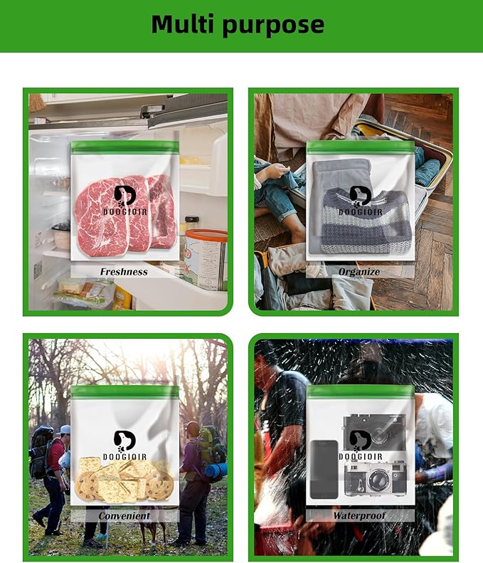 Odor Proof Storage Bags - 9ｘ10 Inch Double Seal Odor Barrier Storage Bags for Backpacking, Camping and Household, Lock in Odors Keep Contents Fresh and Waterproof, Reusable Odor Proof Bags (2 Pack)