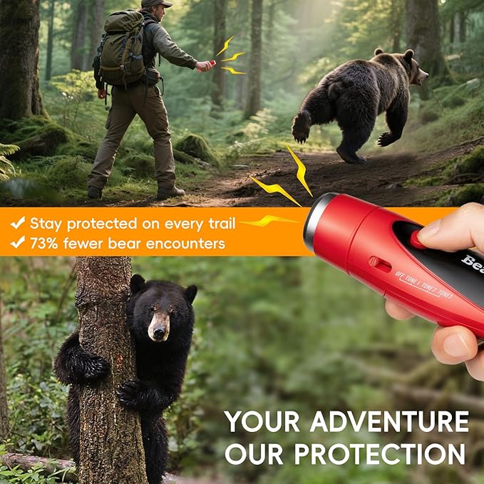 NedFoss Loud Bear Bell Set to Scare Bears, Hiking Essentials for Women, Emergency Whistle and Bear Bells for Hiking, Camping, Biking, Solid Brass Bear Deterrent Hiking Gear Gifts
