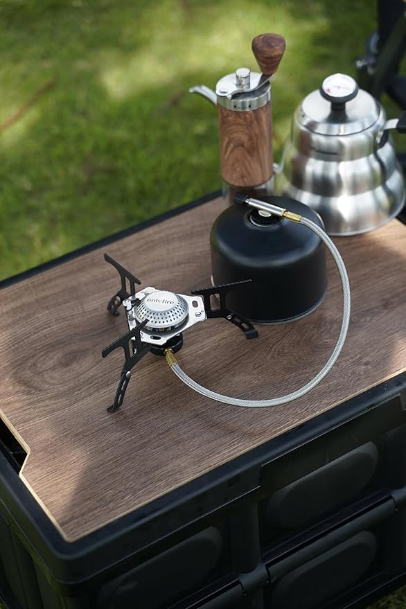 ONLYFIRE Portable Camping Gas Stove, Backpacking Camp Stove with Piezo Ignition, 1LB Propane Adapter, Mini Camp Stove with Carry Bag for Outdoor Cooking, Picnic, Camping and Hiking, GS333