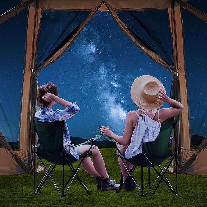 12x12FT Portable Gazebo Tent with Mosquito Netting - Instant Setup Canopy Shelter, 6 Sidewalls & Carry Bag, Stakes for Camping, Backyard, Lawn Events