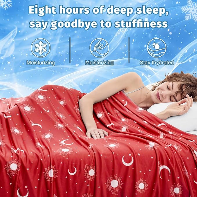inhand Cooling Throw Blanket (50"x60") - Cooled Blankets for Hot Sleepers - Q-Max >0.45 Lightweight Breathable Summer Blanket for Sleeping Night Sweats to Keep Cool in The Heat -Wine Red
