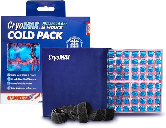 CryoMAX Cold Pack, Reusable, Latex Free, 8 Hour Cold Therapy, Large, 12" x 12" (1 Count)