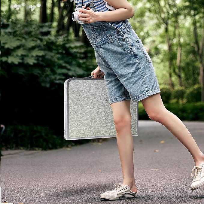 RedSwing Small Folding Table 2 Feet, Small Foldable Table Adjustable Height, Lightweight Portable Aluminum Camping Table, 3 Heights, 23in x 15 in x 10 in