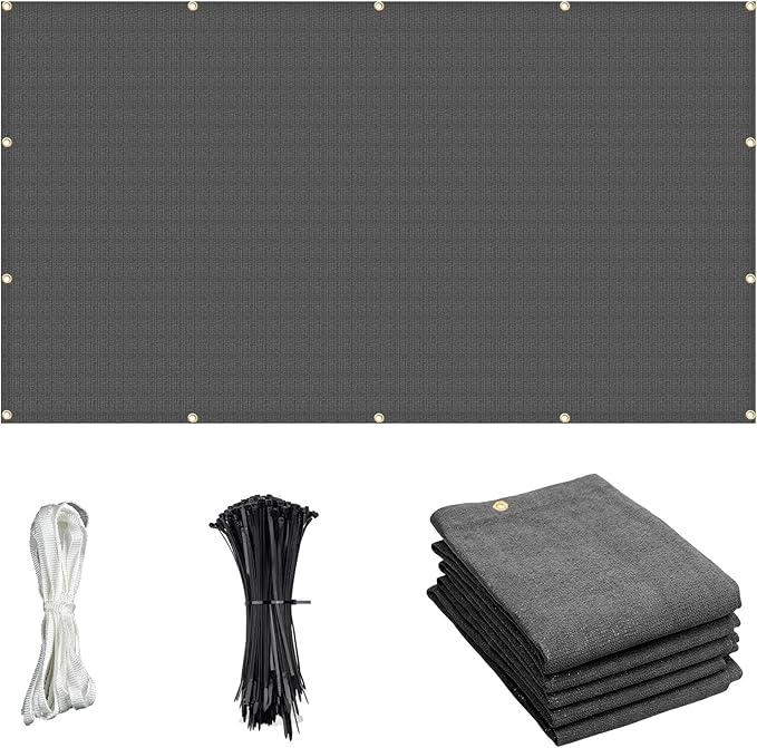Cool Area Sun Shade Cloth with Grommets 4×11 FT Shade Panel Shade Tarp Screen Fabic for Outdoor Patio Pergola Cover Deck Garden, Dark Grey (Customized)