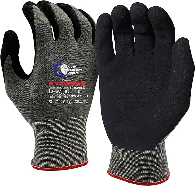 Quest Protective Apparel Cut Resistant Gloves - Puncture Resistant Cutting Gloves Work - Constructed with Graphene Technology